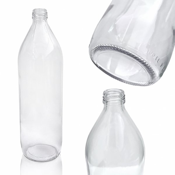 1000 ml “Fruits” glass bottle – pallet of 1232 pcs, perfect for juices and beverages