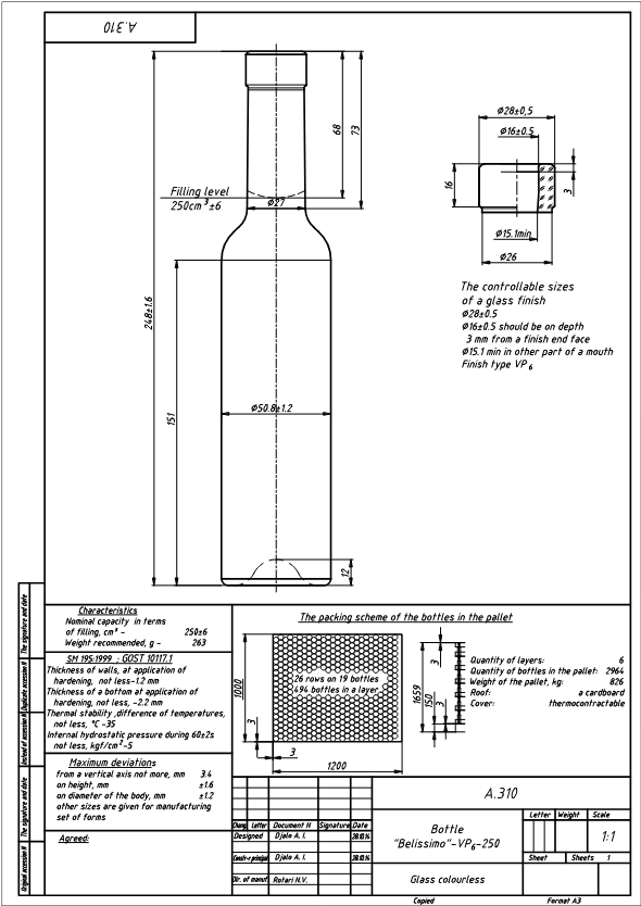 FSC Butelka Belissimo 250ml - Paleta 2964 szt.