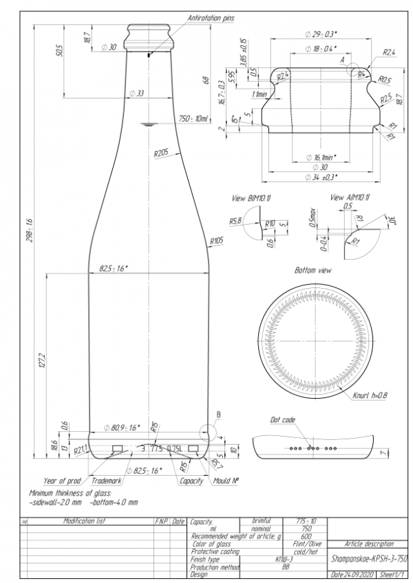 VGA Butelka Szampana Zielona 750 ml - Paleta 1092 szt
