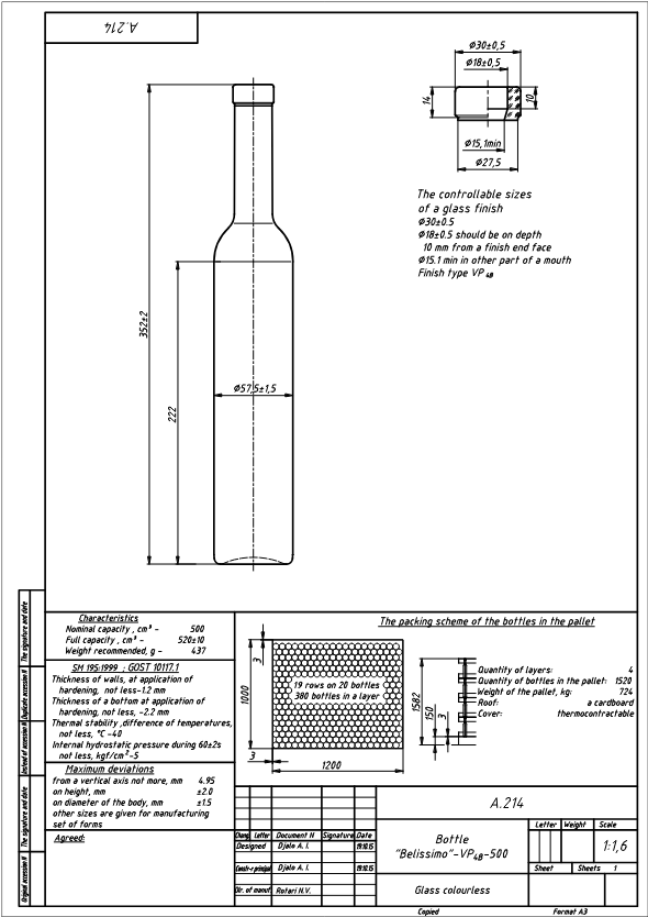 FSC Butelka Belissimo 500ml - Paleta 1520 szt.
