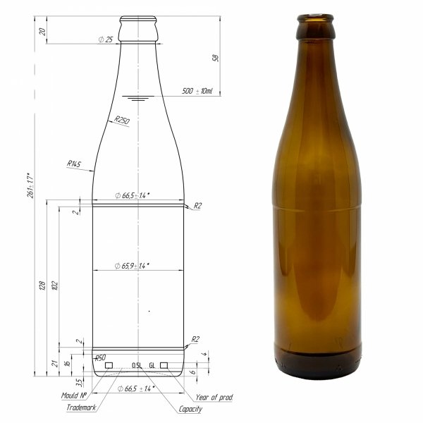 Paleta brązowych butelek 500 ml gotowa do wysyłki