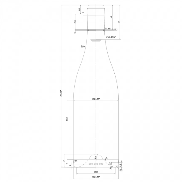 RSZ Butelka BG Vignonne 750 ml - Paleta 1288 szt