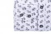 Koszula Damska Slim z długim rękawem - biała w roślinny wzór