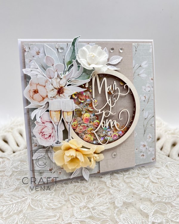 Elegancka kartka ślubna handmade z personalizacją