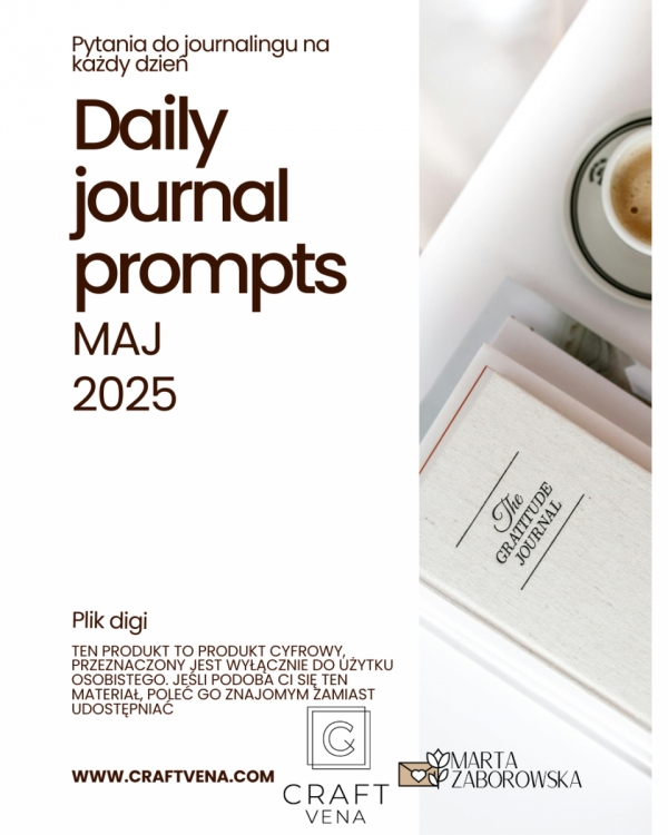 MAJ 2025 - Daily Journal Prompts Codzienne pytania do Journalingu DIGI