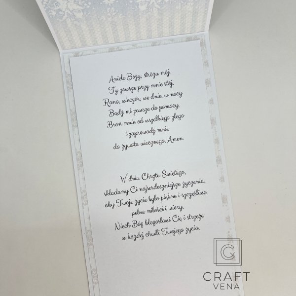 Kartka ręcznie robiona na Chrzest Święty z pudełkiem 02 | Craftvena