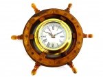 Zegar marynistyczny w drewnianym kole sterowym - WC65