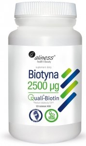 Biotyna 2500 mcg QualiBiotin® 120 tabletek VEGE Aliness 