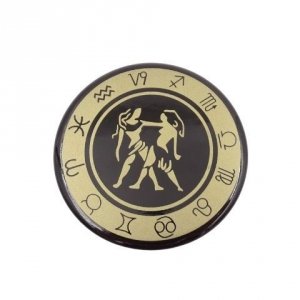 Bliźnięta - znak zodiaku - magnes. Śr. 6cm; metal emaliowany - BLI