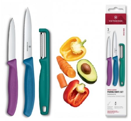 Zestaw 2 noży do warzyw i owoców Swiss Classic z obieraczką Victorinox 6.7116.33C1