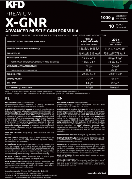 KFD X-Gainer 1000 g Kokosowy