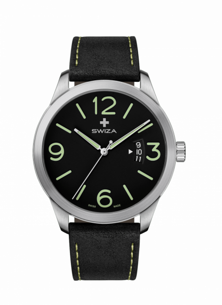 Zegarek SWIZA Magnum sst, black, green WAT.0871.1001