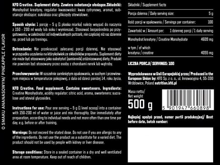 KFD Creatine 500g Ananasowy