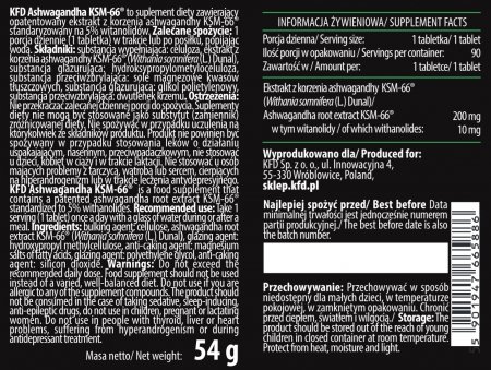 KFD Ashwagandha K-66 Forte 90 tabletek