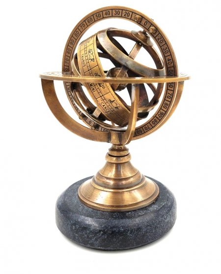 Astrolabium mosiężne na podstawie z czarnego kamienia BN-2088/S