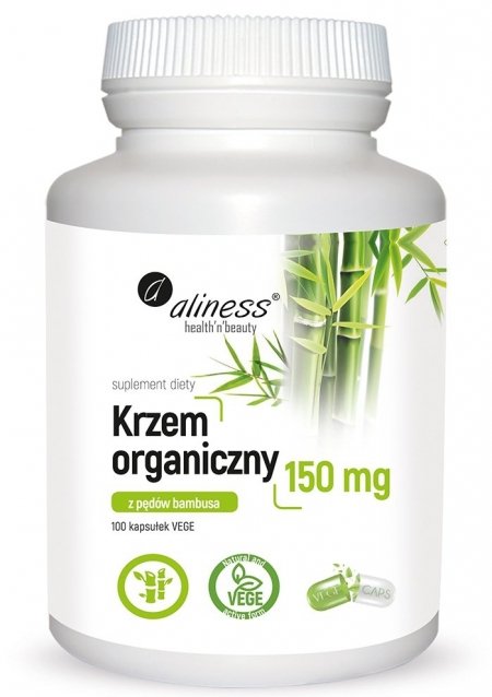 Krzem organiczny z pędów bambusa 150 mg x 100 VEGE caps Aliness 