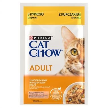 Karma dla kota Purina Cat Chow Adult z kurczakiem i cukinią w galaretce 85 g