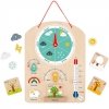 Tooky Toy Edukacyjne Pudełko Montessori Układanka Liczydło Tablica Pogody 6w1 od 3 Lat
