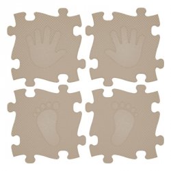 WOOPIE Mata Sensoryczna Ortopedyczna Puzzle Ręce i Nogi 16 el. - Kolor Beżowy