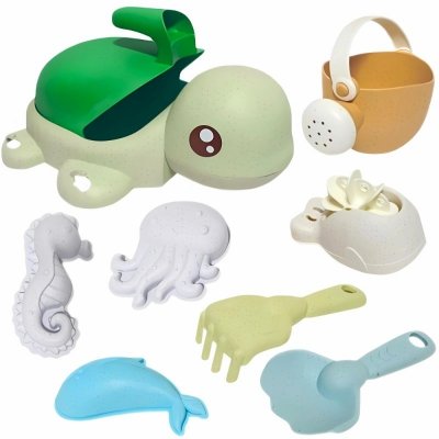 WOOPIE GREEN  Zestaw 2w1 do Piasku i Wanny Żółwik Zielony 8 el. BIODEGRADOWALNY ORGANICZNY MATERIAŁ