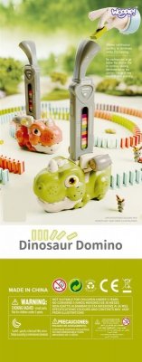 WOOPIE Elektryczna Ciuchcia Lokomotywa do Klocków Domino Dinozaur Pomarańczowy -  3szt.