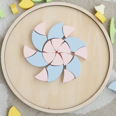 CLASSIC WORLD Pastelowa Mandala Układanka Montessori Mozaika Kwiaty