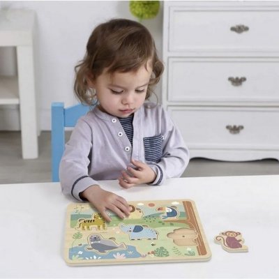 TOOKY TOY Drewniane Interaktywne Puzzle Zwierzątka