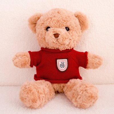 Pluszowa Maskotka Przytulanka Miś Beżowy Czerwony Sweterek 40cm