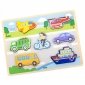 VIGA Drewniane Puzzle Układanka Montessori 2w1 Figurki Pojazdy 