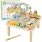 WOOPIE GREEN Drewniany Stolik Edukacyjny Muzyczny Labirynt Sensoryczny 5W1 