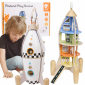 CLASSIC WORLD Drewniana Rakieta Domek dla Dzieci + Figurki Akc. 
