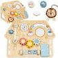 TOOKY TOY Duża Drewniana Tablica Manipulacyjna Domek - Centrum Aktywności 