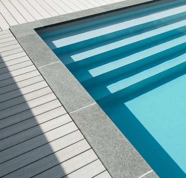 Kamień brzegowy MODENA Mountain Grey do basenu 4x8 / prostokąt