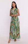 Bewear B283/4 sukienka maxi we wzór 