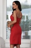 Elizabeth Ivet mini sukienka gładka czerwona tył