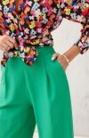 Szerokie spodnie plazzo zielone 0011-1