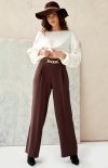 Szerokie spodnie plazzo brązowe 0011-1
