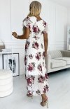 Numoco 434-7 LISA plisowana sukienka  midi z dekoltem i falbankami tył