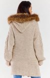 Awama A478 ciepły sweter z futerkiem tył