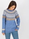 Merribel wzorzysty sweter damski blue-2