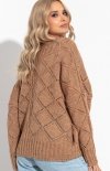 Oversizowy karmelowy sweter Fobya F1263 tył