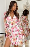 Bicotone 287-04 szyfonowa sukienka w kwiaty
