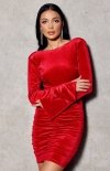 Brokatowa mini sukienka welurowa Dolores czerwona