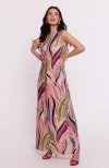 Bewear B283/3 sukienka maxi we wzór 