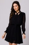 Makover szyfonowa sukienka z klinami czarna K168 