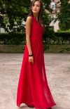 Elegancka szyfonowa sukienka wino 0213-1