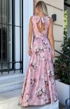 Elegancka sukienka maxi w kwiaty 245-20 tył