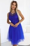 Numoco 522-4 CATERINA kobieca sukienka z gipiurą i delikatnym tiulem 