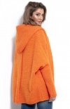 Oversizowy sweter z kapturem pomarańcz F960 tył