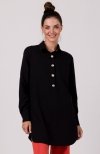 Bewear B276 tunika koszulowa z kołnierzykiem czarna 